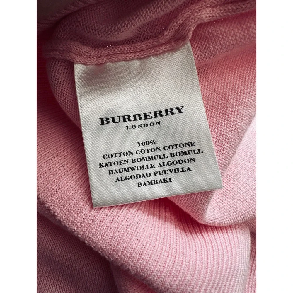 Preppy Vintage Burberry Golf Pink Cotton Sweater Vest V Neck Large